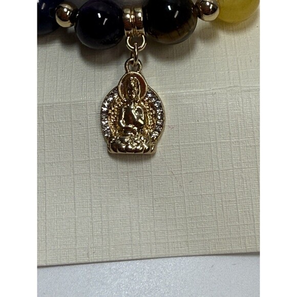 Sacred Stones Semi Precious Beaded Stretch Bracelet New - Picture 2 of 5